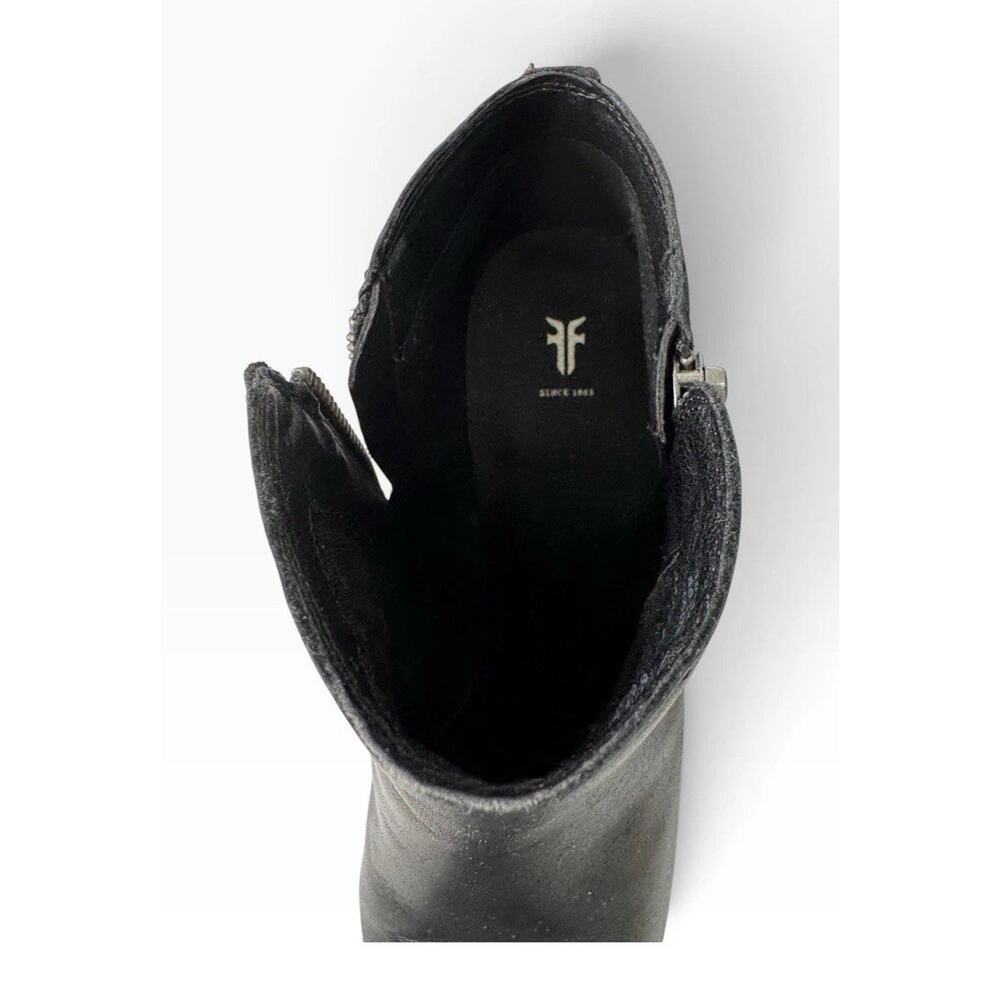 FRYE Women's Judith Zip Leather Ankle Boots Black 3471738 Size 10M Excellent - Picture 8 of 9